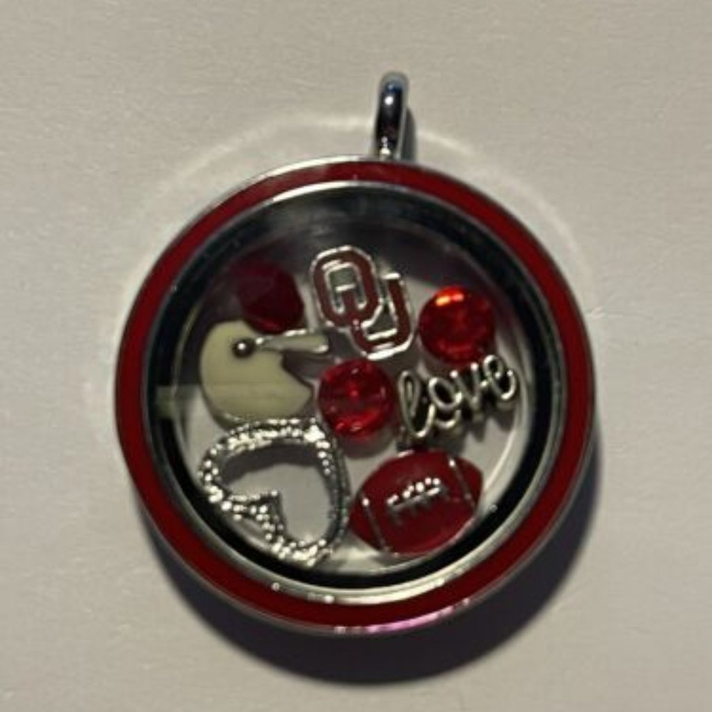 Oklahoma Sooners Ncaa Memory Charm Locket W/ 22 In Chain New